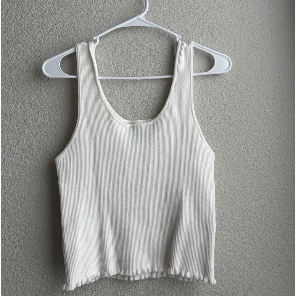FOREVER 21 white ribbed tank top